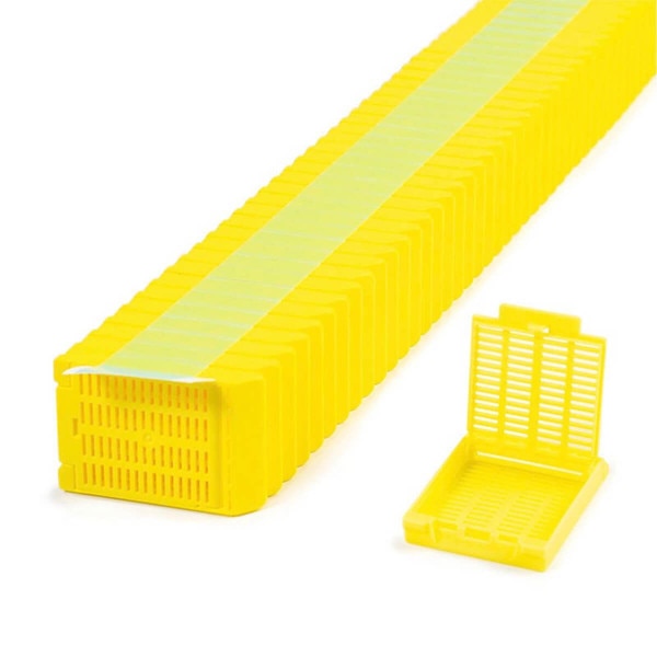 Hinged Tissue Cassette, yellow